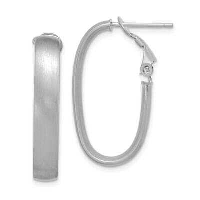 Satin Oval Omega Back Hoop Earrings 14k White Gold TF1760W, MPN: TF1760W, 191101974908