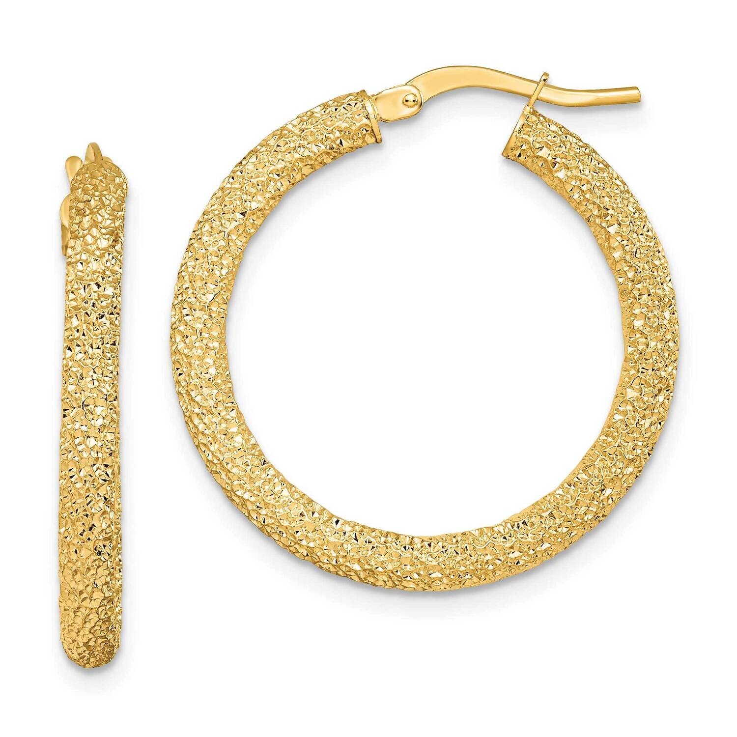 2.65mm Diamond-Cut Hoop Earrings 14k Gold TF1950