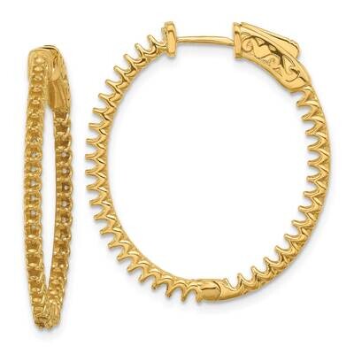 1.52Ct 76-1.5mm In Out Oval Hoop Safety Clasp Earring Mountings 14k Gold XE3243, MPN: XE3243,