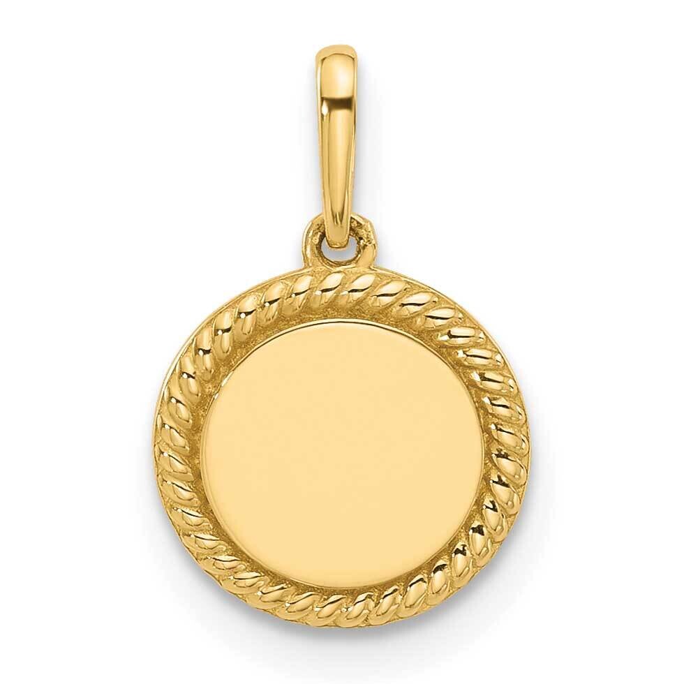 Round Rope Border Charm 14k Polished Gold XAC1011, MPN: XAC1011, 716838383207