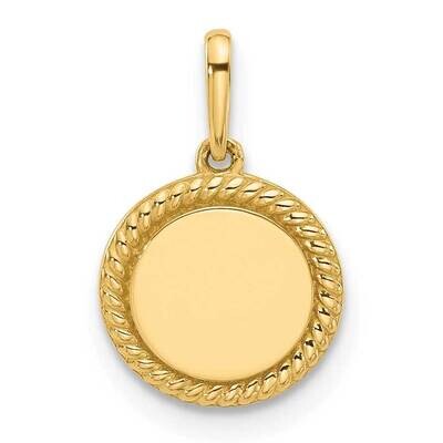 Round Rope Border Charm 14k Polished Gold XAC1011, MPN: XAC1011, 716838383207