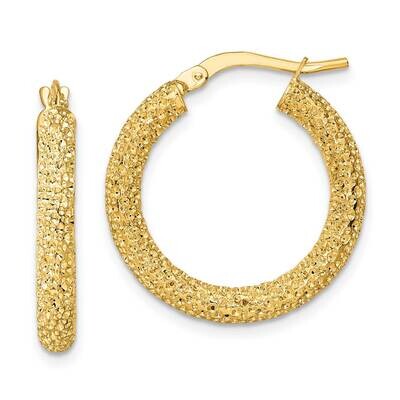 3mm Diamond-Cut Hoop Earrings 14k Gold TF1945, MPN: TF1945, 196904099049