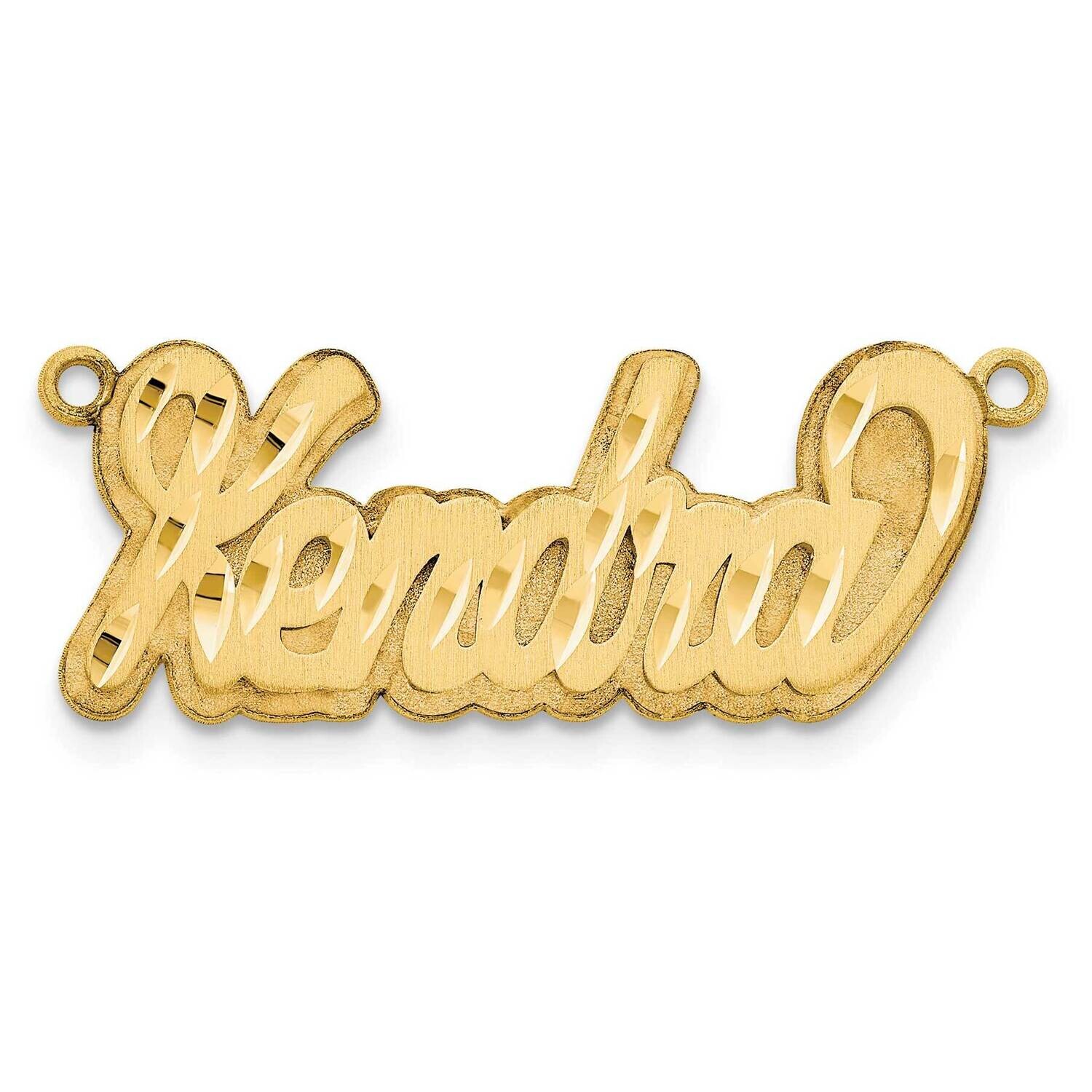 Gold-Plated 3D Satin Diamond-Cut Name Plate Sterling Silver XNA250GP, MPN: XNA250GP,