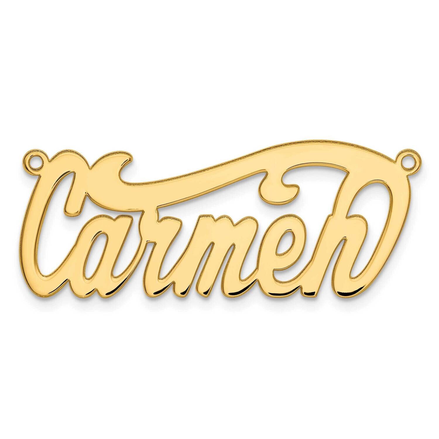 Gold-Plated Polished Name Plate Sterling Silver XNA126GP, MPN: XNA126GP,