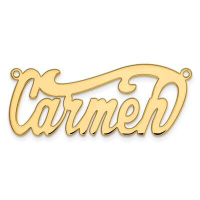 Gold-Plated Polished Name Plate Sterling Silver XNA126GP, MPN: XNA126GP,