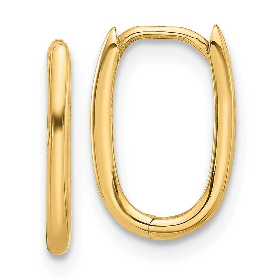 Oval Hinged Hoop Earrings 14k Polished Gold TF2285, MPN: TF2285, 196904099025
