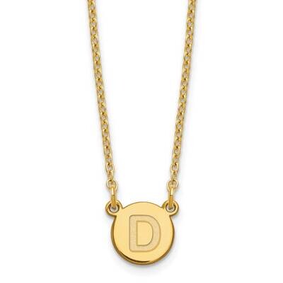 Gold-Plated Tiny Circle Block Letter D Initial Necklace Sterling Silver XNA722GP/D, MPN: XNA722GP/D,