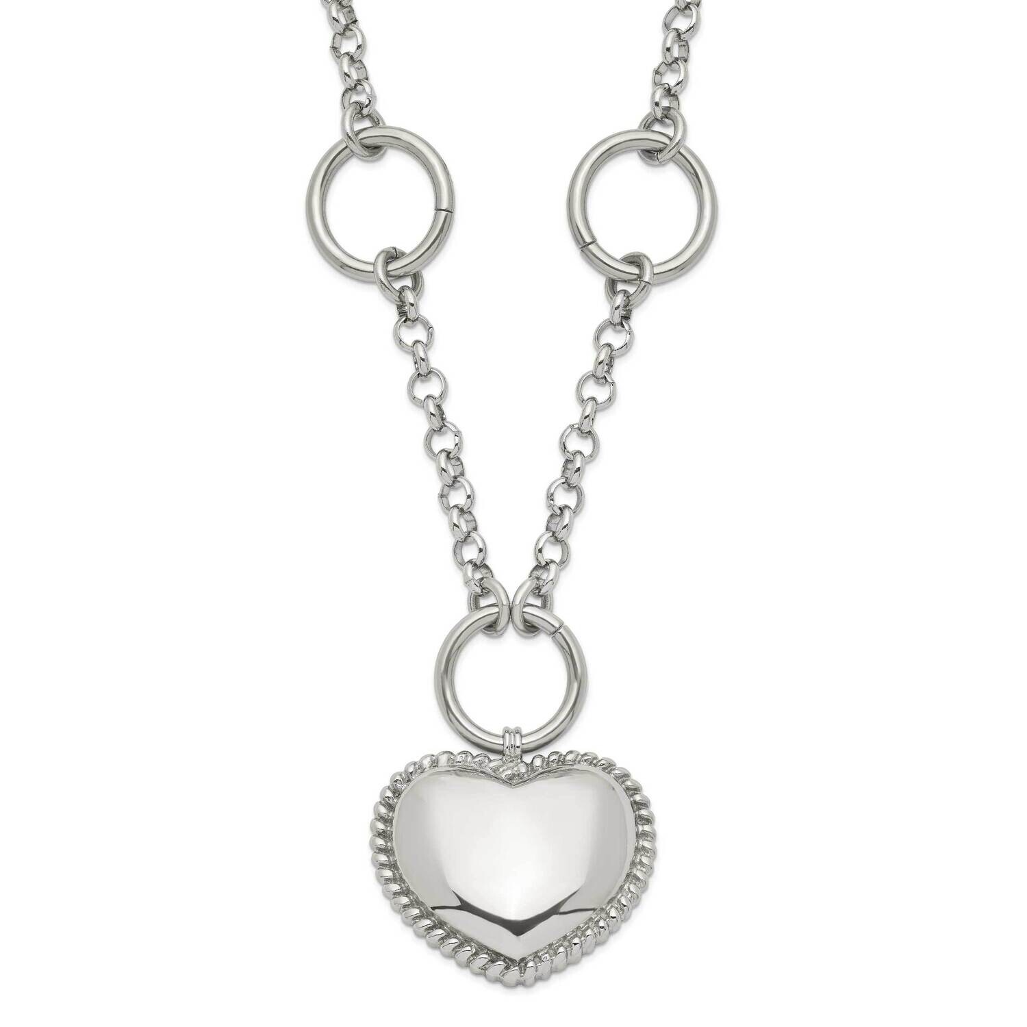 Dangle Heart 1 Inch Extension Necklace Stainless Steel SRN606-18 by Chisel, MPN: SRN606-18, 8867740…