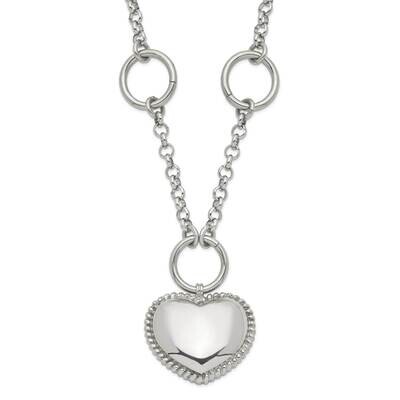 Dangle Heart 1 Inch Extension Necklace Stainless Steel SRN606-18 by Chisel, MPN: SRN606-18, 8867740…