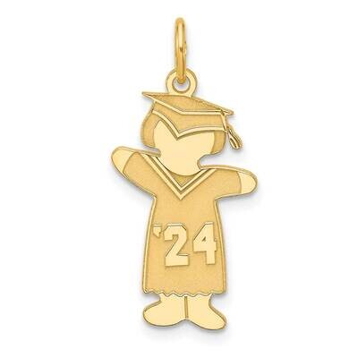 Gold-Plated Class Of 2024 Girl Cuddle Charm Sterling Silver XK1976GP, MPN: XK1976GP,
