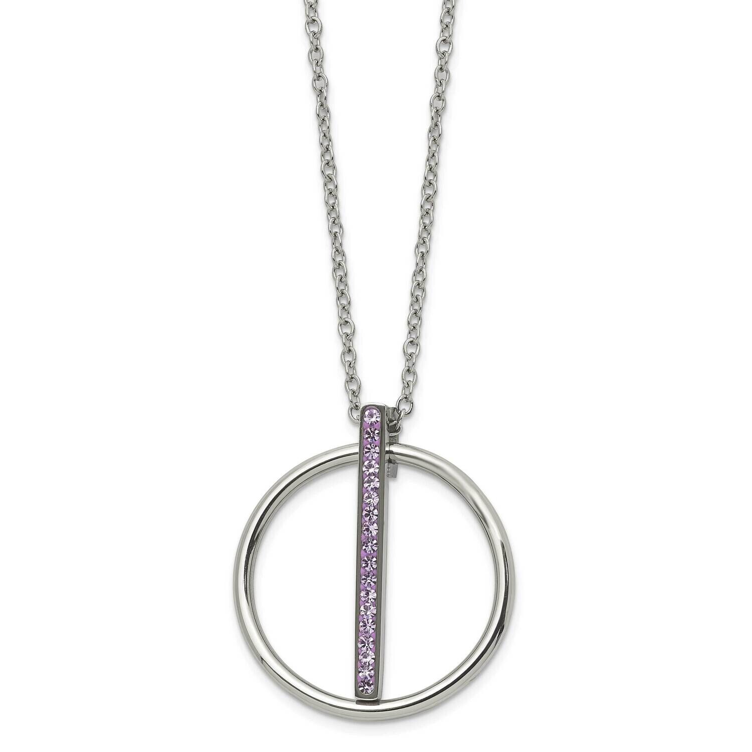 Polished Purple Preciosa Crystal 2 Inch Extender Necklace Stainless Steel SRN3081PU-16 by Chisel, M…