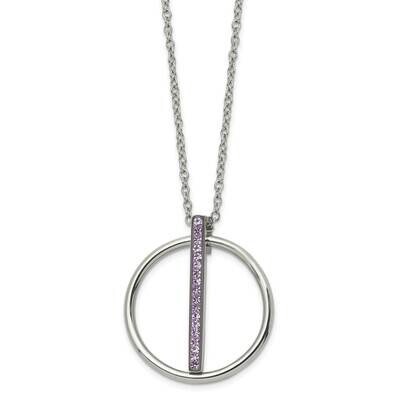 Polished Purple Preciosa Crystal 2 Inch Extender Necklace Stainless Steel SRN3081PU-16 by Chisel, M…