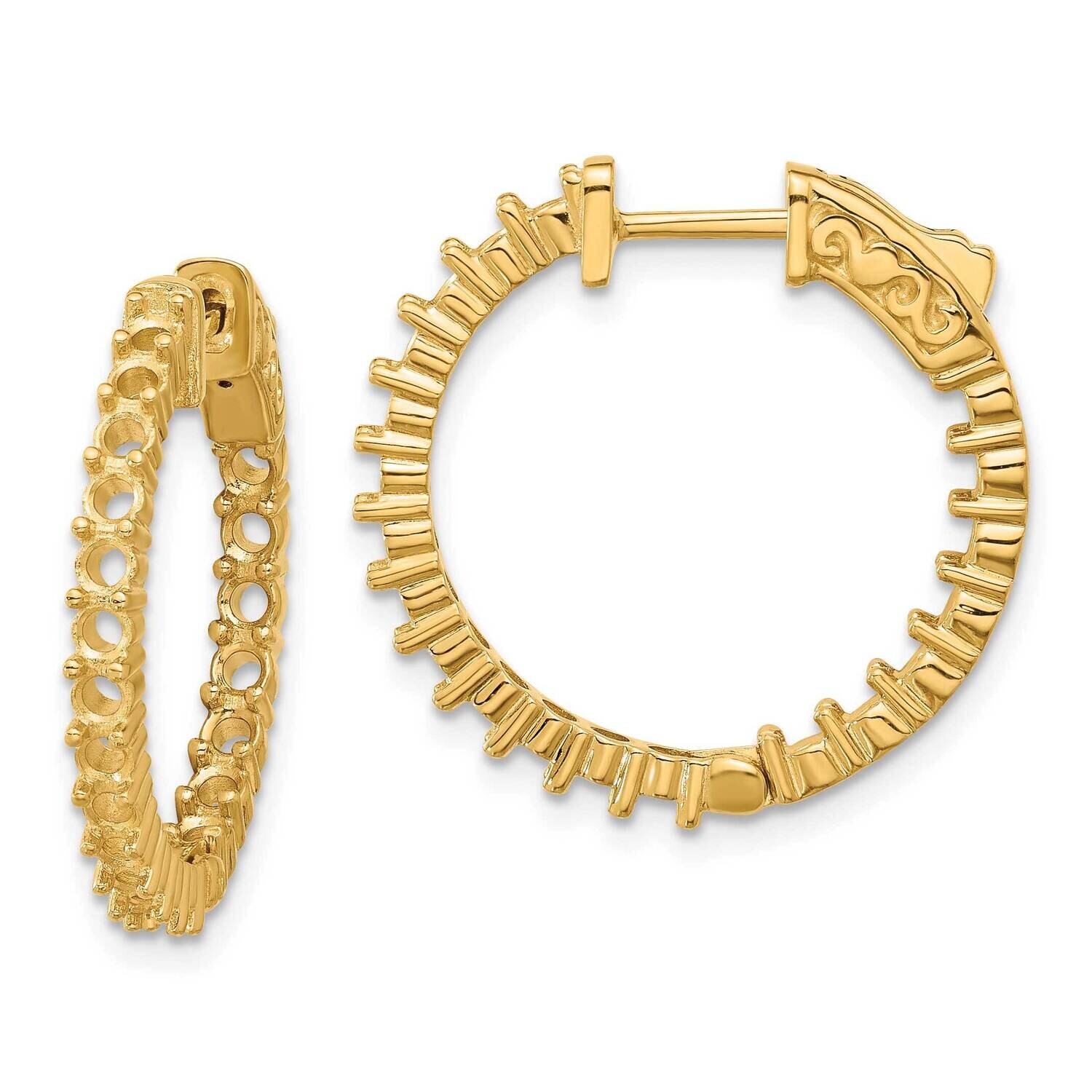 Round Hoop Safety Clasp Earring Mountings 14k Gold XE1994, MPN: XE1994, 191101637728