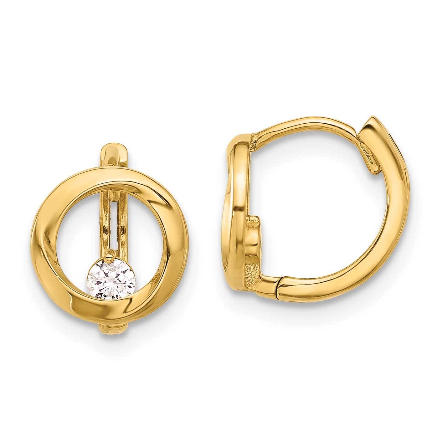 CZ Circle Hoop Earrings 14k Polished Gold TF2292, MPN: TF2292,