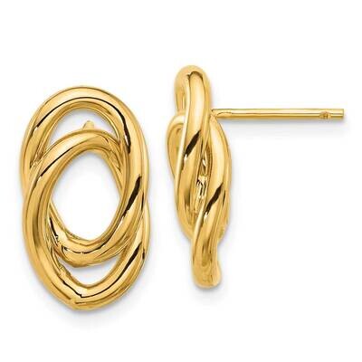 Interlocked Links Post Earrings 14k Polished Gold TF2347, MPN: TF2347,