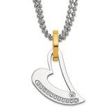 Yellow Ip-Plated Circle &amp; Heart CZs Necklace Stainless Steel SRN610-22 by Chisel, MPN: SRN610-22, 8…