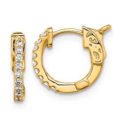 .18Ct 18-1.3mm Round Hoop Safety Clasp Diamond Earrings 14k Gold XE3251AA, MPN: XE3251AA,