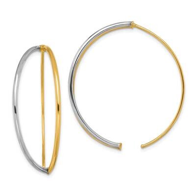 Large Dangle Threader Earrings 14k Gold With Rhodium TF1728, MPN: TF1728, 191101974403