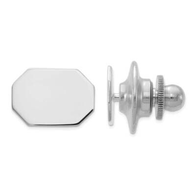 Men&#39;s Rectangular Octagon Tie Tac 14k White Gold TT10W by Men&#39;s Jewelry and Accessories, MPN: TT10W,