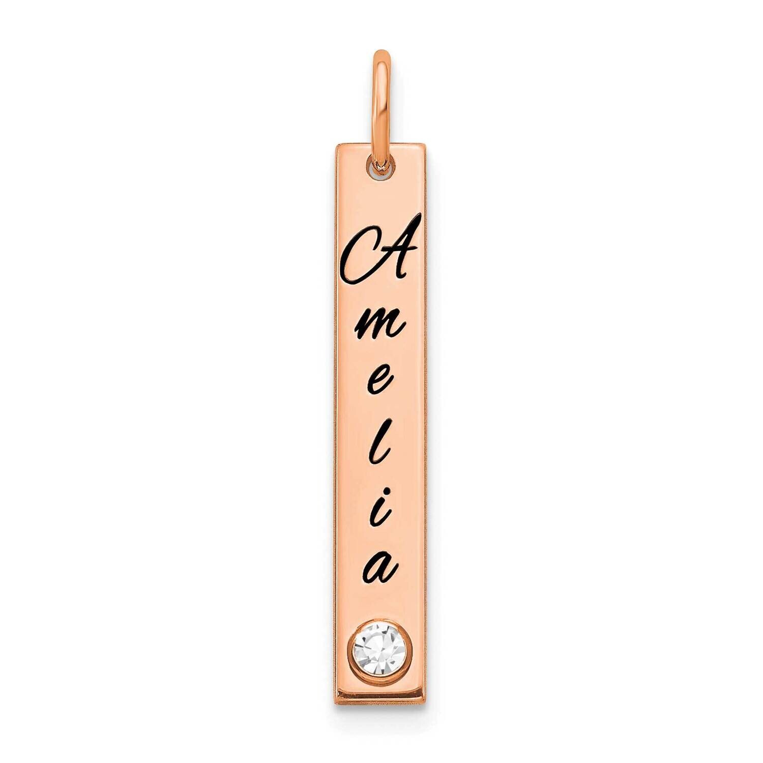 r Small Enameled Bezel Birthstone Vertical Bar Charm 14k Gold XNA1098R, MPN: XNA1098R,