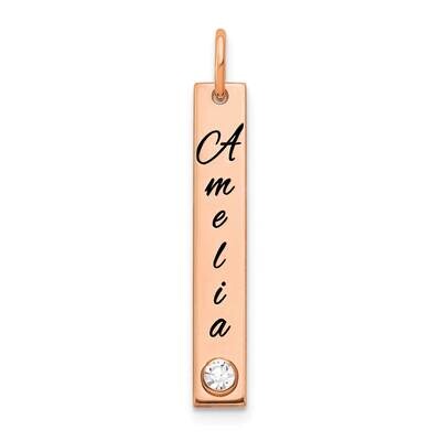 r Small Enameled Bezel Birthstone Vertical Bar Charm 14k Gold XNA1098R, MPN: XNA1098R,