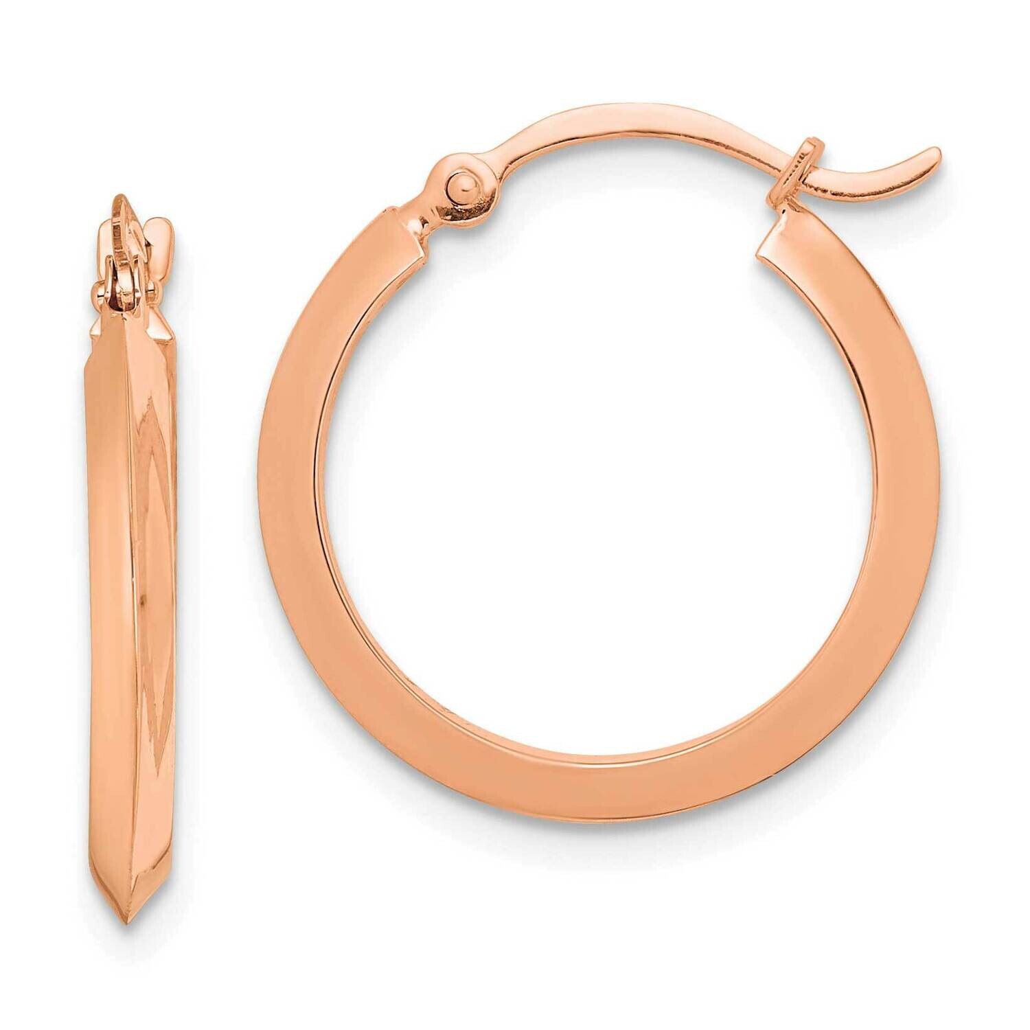 Polished Hoop Earrings 14k Rose Gold TF1629R, MPN: TF1629R,