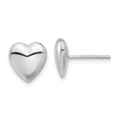 Polished Puffed Heart Post Earrings 14k White Gold TF2360W, MPN: TF2360W,