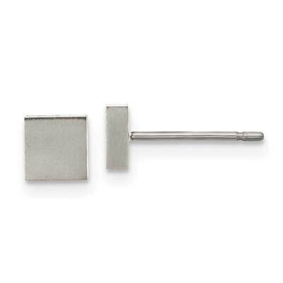 Chisel Brushed Square Post Earrings Titanium TBE133 by Chisel, MPN: TBE133, 883957758992