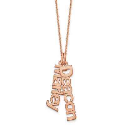 Brushed 2 Name Charm Necklace 14k Rose Gold XNA650/2R, MPN: XNA650/2R,