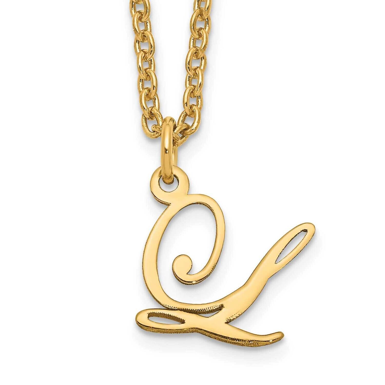 Gold-Plated Letter L Initial Necklace Sterling Silver XNA756GP/L, MPN: XNA756GP/L,