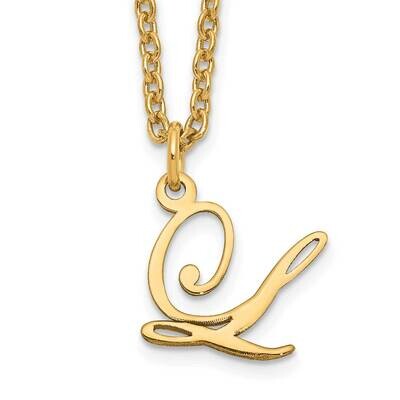 Gold-Plated Letter L Initial Necklace Sterling Silver XNA756GP/L, MPN: XNA756GP/L,