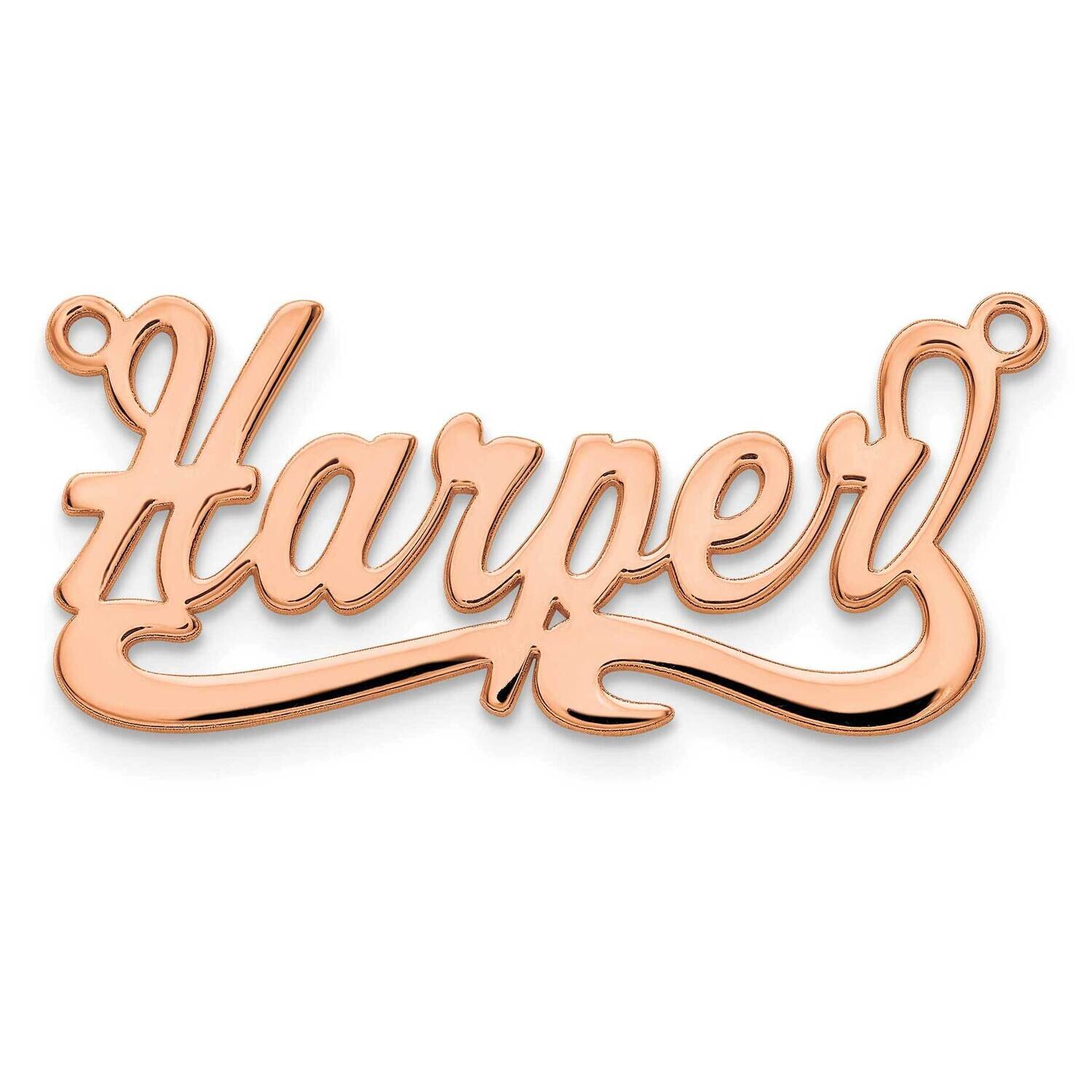 Rose-Plated Polished Name Plate Sterling Silver XNA136RP, MPN: XNA136RP,