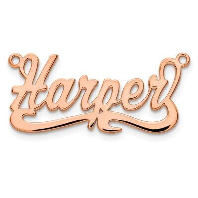 Rose-Plated Polished Name Plate Sterling Silver XNA136RP, MPN: XNA136RP,