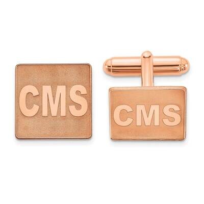 Rose-Plated Square Raised Letters Monogram Cuff Links Sterling Silver XNA612RP, MPN: XNA612RP,