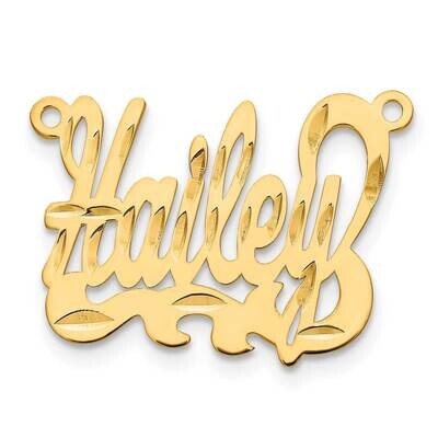 Gold-Plated Diamond-Cut Name Plate Sterling Silver XNA159GP, MPN: XNA159GP,