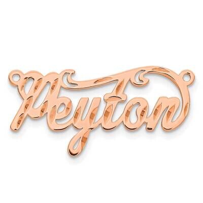 Rose-Plated Diamond-Cut Name Plate Sterling Silver XNA165RP, MPN: XNA165RP,