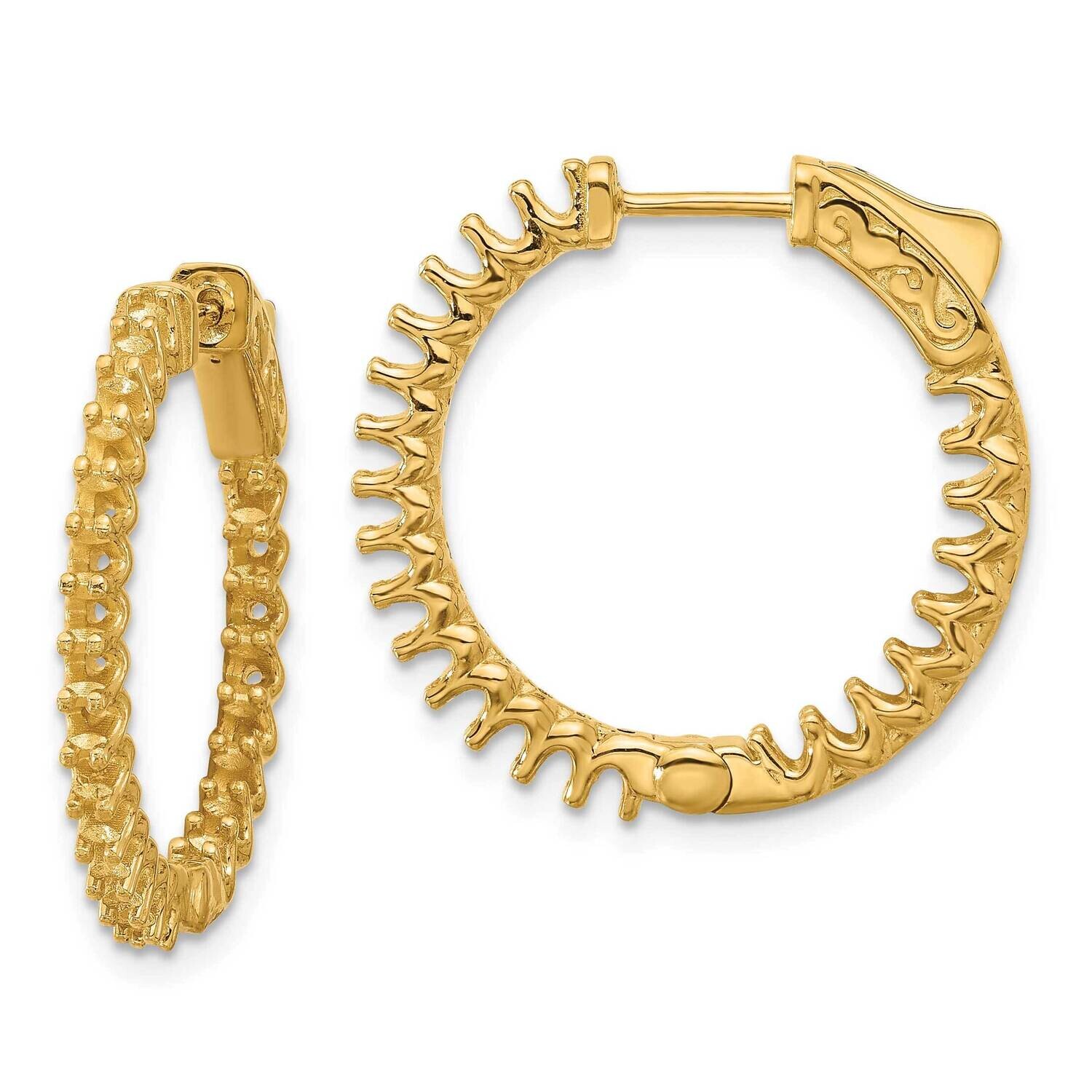 1.6Ct 46-2.0mm In/Out Hoop Safety Clasp Earring Mountings 14k Gold XE3247, MPN: XE3247,