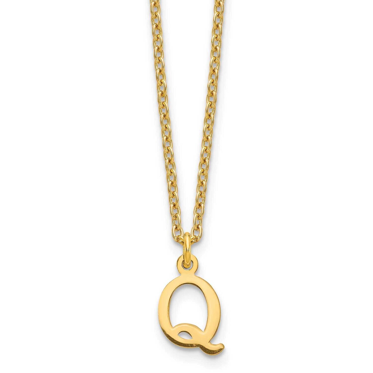 Gold-Plated Cutout Letter Q Initial Necklace Sterling Silver XNA727GP/Q, MPN: XNA727GP/Q,