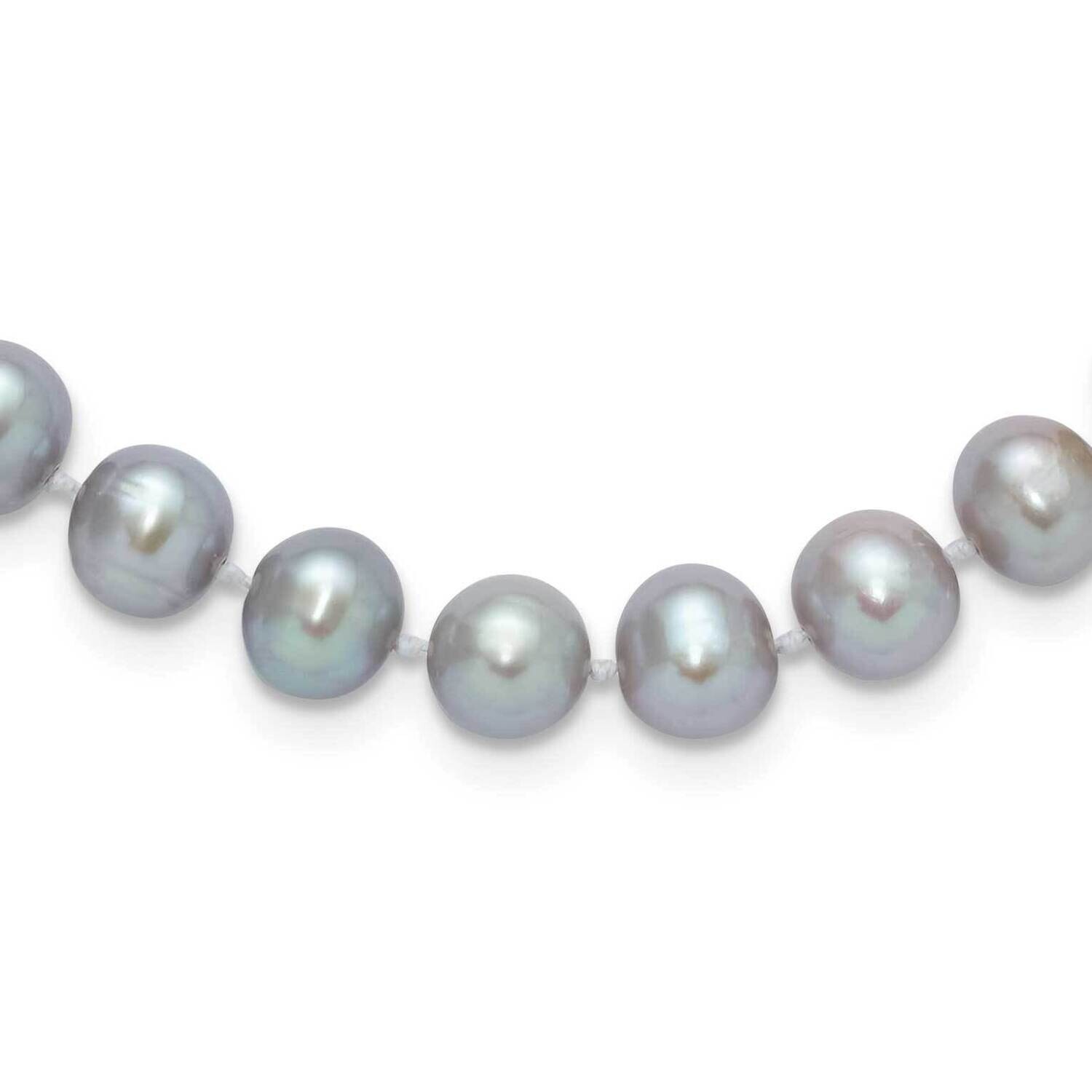 7-8mm Near Round Grey Fwc Pearl 18 Inch Necklace 14k Gold XF818-18, MPN: XF818-18,