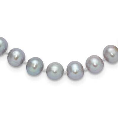 7-8mm Near Round Grey Fwc Pearl 18 Inch Necklace 14k Gold XF818-18, MPN: XF818-18,