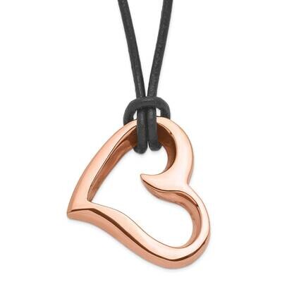 Pink Ip-Plated Heart Necklace Stainless Steel SRN766-20 by Chisel, MPN: SRN766-20, 886774975047