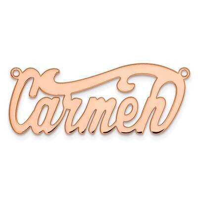 Rose-Plated Polished Name Plate Sterling Silver XNA126RP, MPN: XNA126RP,