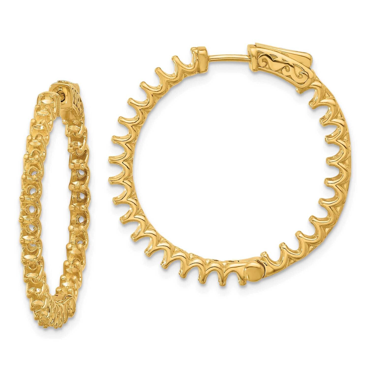 3.2Ct 54-2.5mm In Out Hoop Safety Clasp Earring Mountings 14k Gold XE3272, MPN: XE3272,