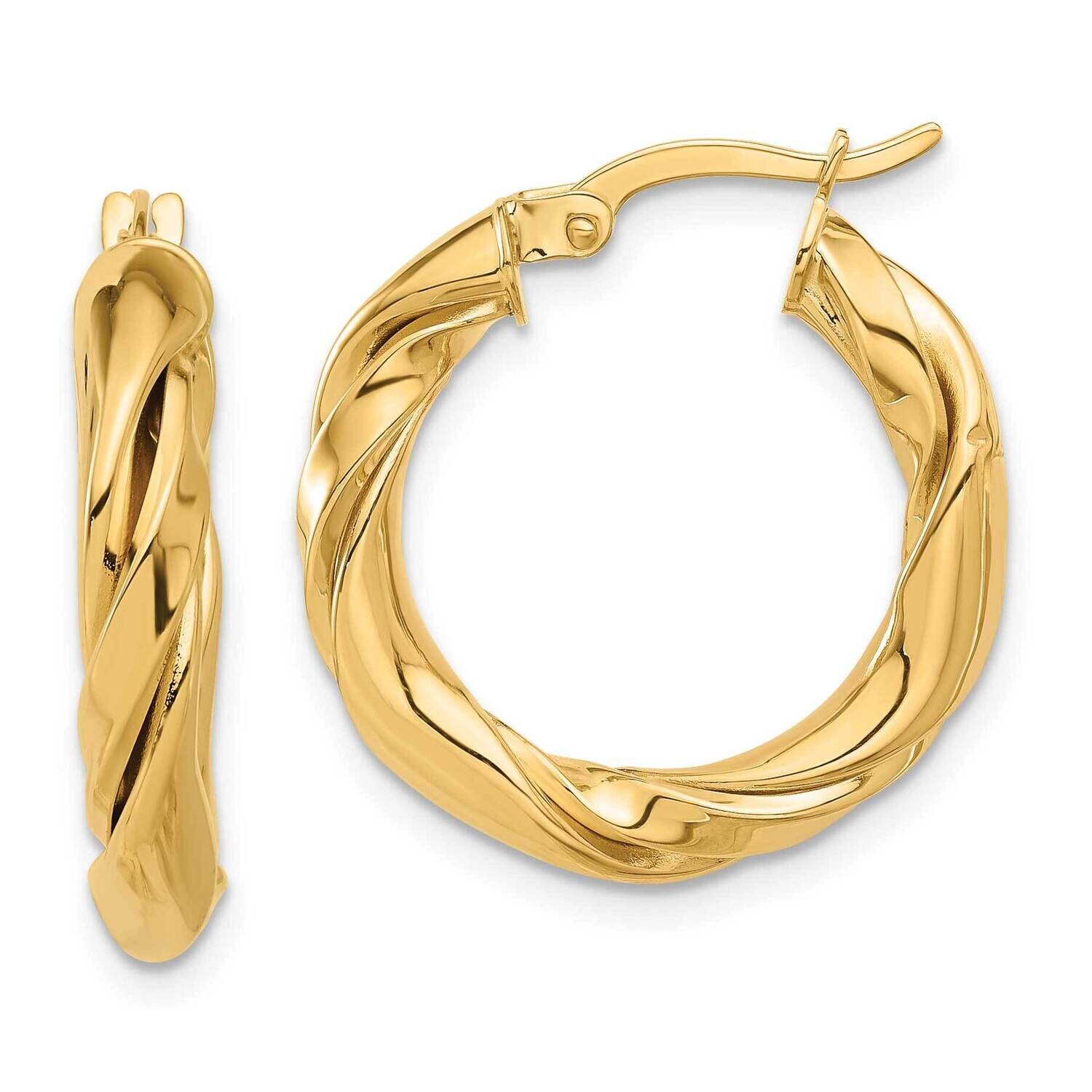 Twisted Hoop Earrings 14k Polished Gold TF2250, MPN: TF2250,