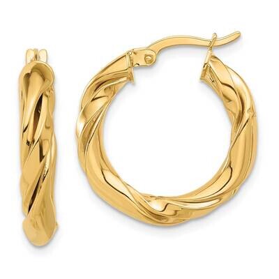 Twisted Hoop Earrings 14k Polished Gold TF2250, MPN: TF2250,