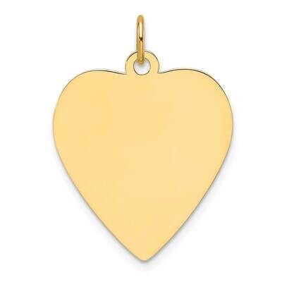 Plain .018 Gauge Engravable Heart Disc Charm 14k Gold XM696/18, MPN: XM696/18,