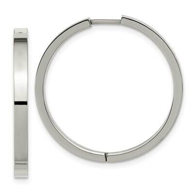 Chisel Polished 2.8mm Hinged Hoop Earrings Titanium TBE127 by Chisel, MPN: TBE127, 883957758886