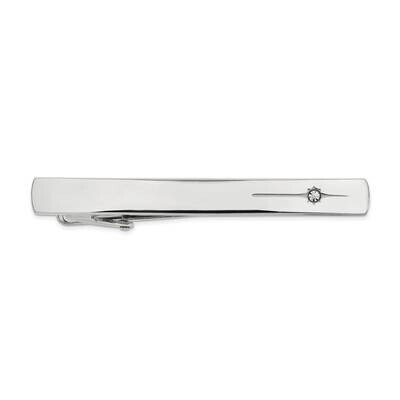 Chisel Polished Preciosa Crystal Tie Bar Stainless Steel SRT131 by Men&#39;s Jewelry and Accessories, M…