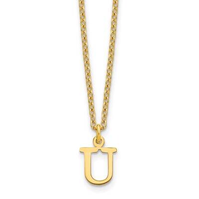 Gold-Plated Cutout Letter U Initial Necklace Sterling Silver XNA727GP/U, MPN: XNA727GP/U,