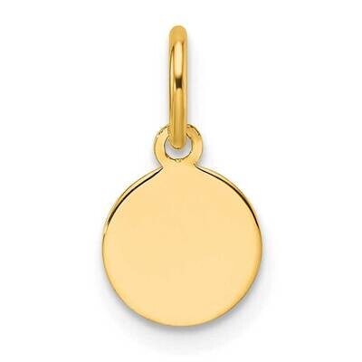 Plain .027 Gauge Circular Engravable Disc Charm 14k Gold XM673/27, MPN: XM673/27,